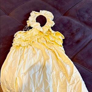 Sister Sam Yellow Ruffled Sleeveless Dress 7 NWOT